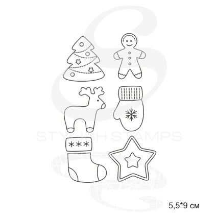 Штамп Stylish Stamps "Рождественские пряники"