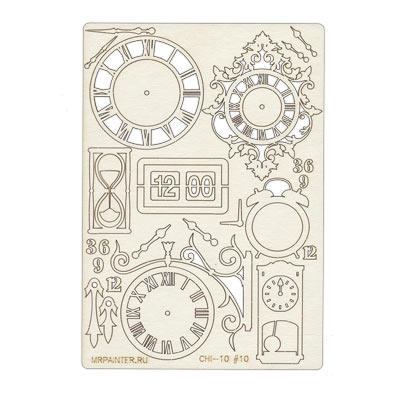 Вырубка из чипборда MrPainter "Часы"