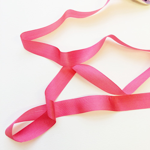 Лента шёлковая 13 мм. Цвет розовый