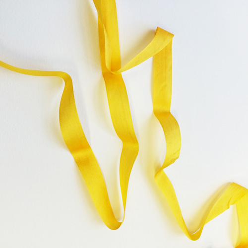 Лента шёлковая 13 мм. Цвет жёлто-оранжевый