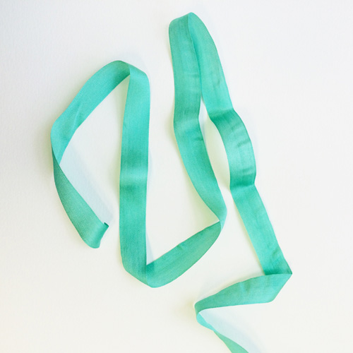 Лента шёлковая 13 мм. Цвет мятный зелёный