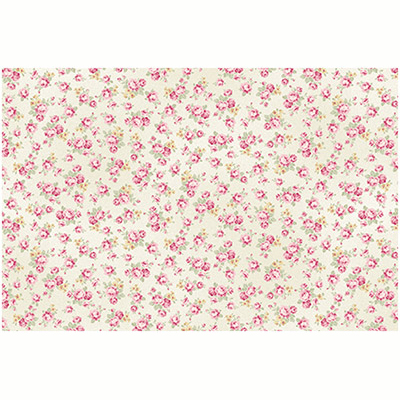Ткань лоскутная 50 х 55 см "4522", бутоны роз на кремовом