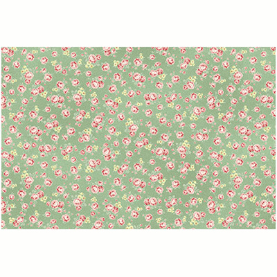 Ткань лоскутная 50 х 55 см "4522", бутоны роз на салатовом