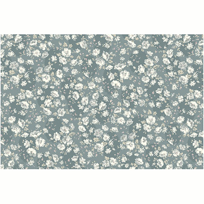 Ткань лоскутная 50 х 55 см "4522", цветочки на бирюзовым