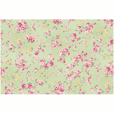 Ткань лоскутная 50 х 55 см "4522", розочки на бледно-зелёном