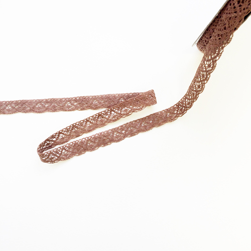 Кружево вязаное Gamma 14 мм, цвет молочный шоколад