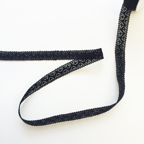 Кружево вязаное Gamma 13 мм, цвет чёрный