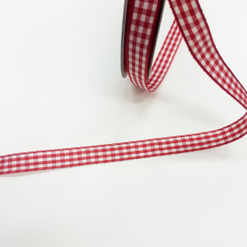 Лента Gamma 10 мм "Клетка", цвет красно-белый