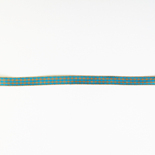 Лента Gamma 10 мм "Клетка", цвет коричнево-голубой