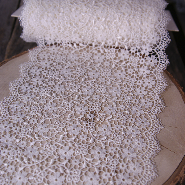 Гипюр ажурный 14 см "Цветочки" , цвет кремовый