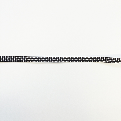 Лента атласная 10 мм с рисунком "Чёрно-белый ромбики"