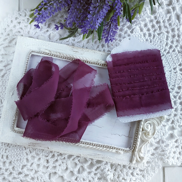 Лента "Искусственный шёлк" Персидская сирень СРЕДНЯЯ