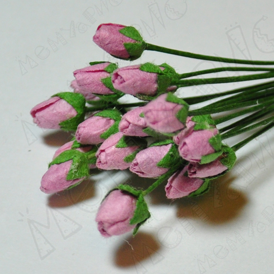 Букет микро-розочек закрытых 10 штук. Цвет розовый.