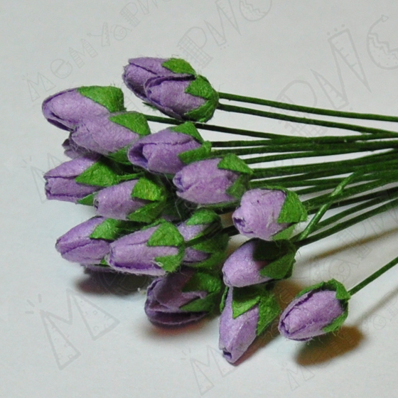Букет микро-розочек закрытых 10 штук. Цвет сиреневый