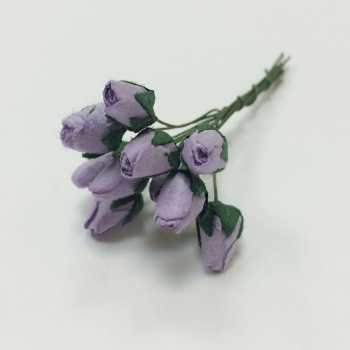Букет мини-розочек закрытых 10 штук. Цвет сиреневый.