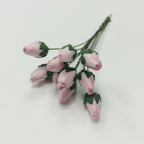 Букет мини-розочек закрытых 10 штук. Цвет розовый.