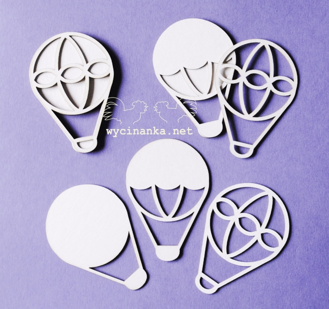 Вырубные элементы из чипборда "Воздушные шары 3D",(114)