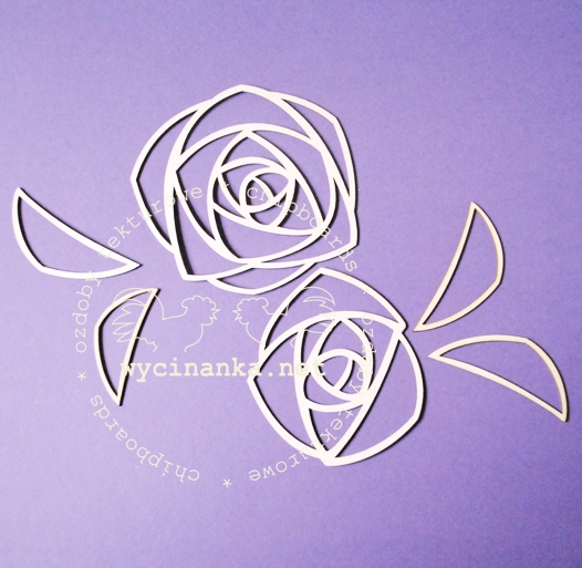 Вырубные элементы из чипборда "Ажурные розы", (165)