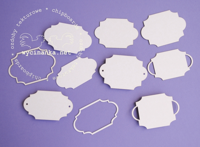 Вырубные элементы из чипборда "Базовый", шильдики и рамки (149)