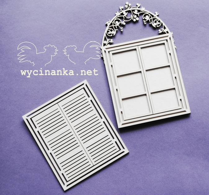 Вырубные элементы из чипборда "Черничные завитки", 3D окно (142)