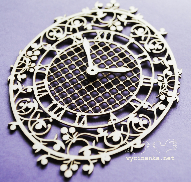 Вырубные элементы из чипборда "Черничные завитки", часы (65)