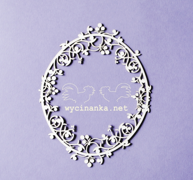 Вырубные элементы из чипборда "Черничные завитки", маленькая рамка (162)