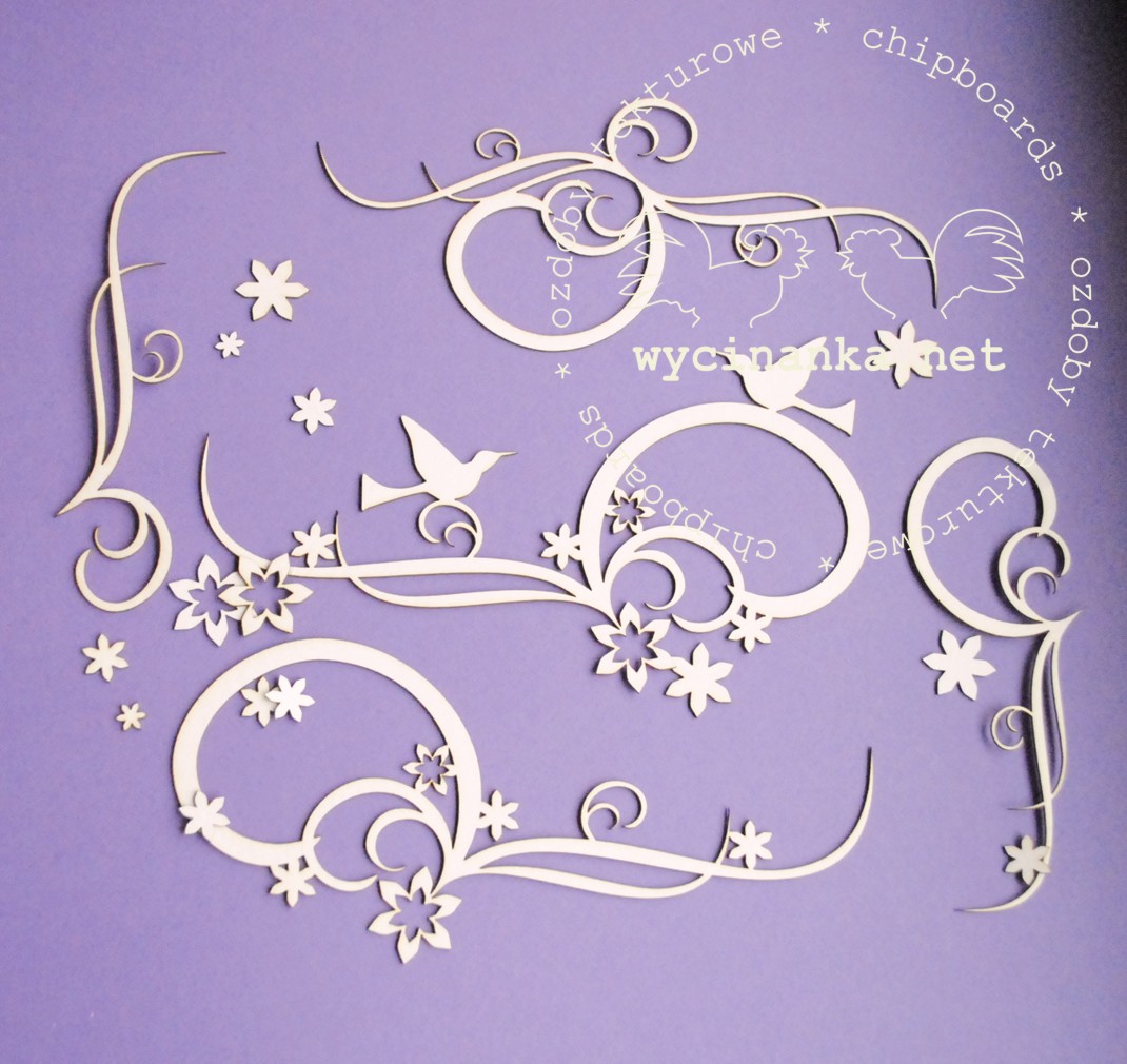 Вырубные элементы из чипборда "Бордюры", Колибри (203)