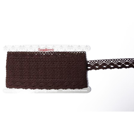 Кружево Scrapberrys 2 см, цвет коричневый