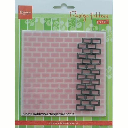 Набор нож+ папка для тиснения Marianne design "Кирпичная стена"