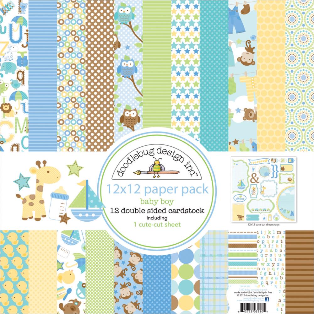 Набор бумаги 30 х 30 см Doodlebug "Snips & Snails"