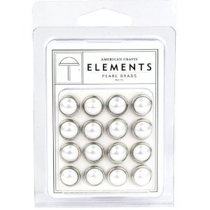 Набор брадс с перламутровой вставкой American Crafts. Цвет белый.