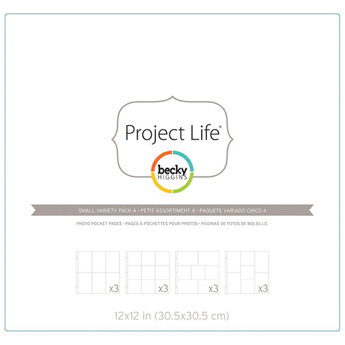Набор файлов с кармашками 30 х 30 см Project Life, микс 4