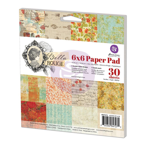 Набор бумаги15 х 15 см Prima "Bella Rouge"