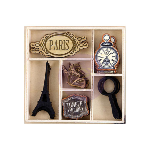 Набор деревянных украшений Prima в коробочке "The Archivist"