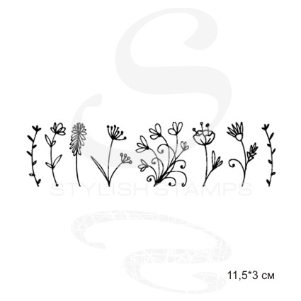 Штамп Stylish Stamps"дудлинг цветочки и веточки"