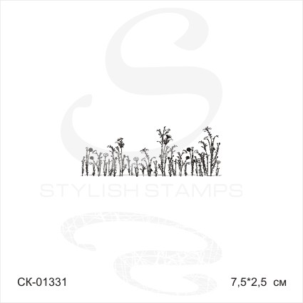 Штамп Stylish Stamps "Трава с полевыми цветочками"