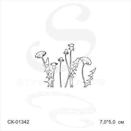 Штамп Stylish Stamps "Одуванчики контурные"