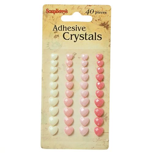 Самоклеющиеся граненые сердечки Scrapberrys Нежные оттенки