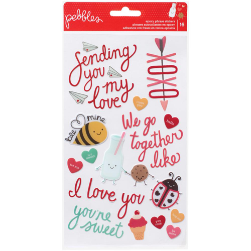 Наклейки эпоксидные Pebbles "We Go Together", фразы