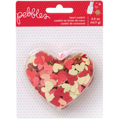 Бумажные конфетти Pebbles "We Go Together", сердечки