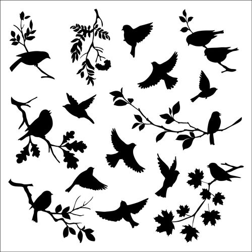 Трафарет 15 х 15 см Scrapberrys "Птицы"