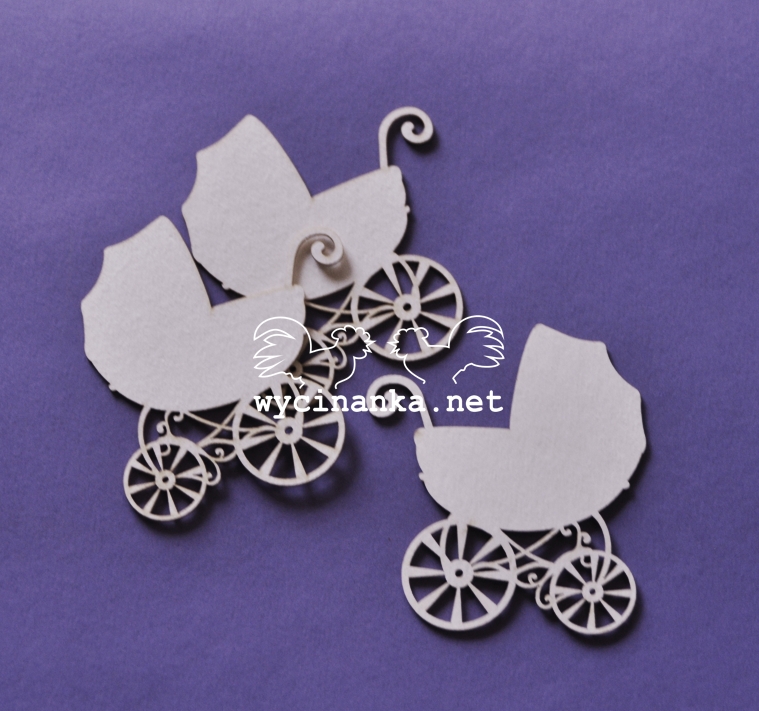 Вырубные элементы из чипборда "Маленькая дорогуша", колясочки (323)