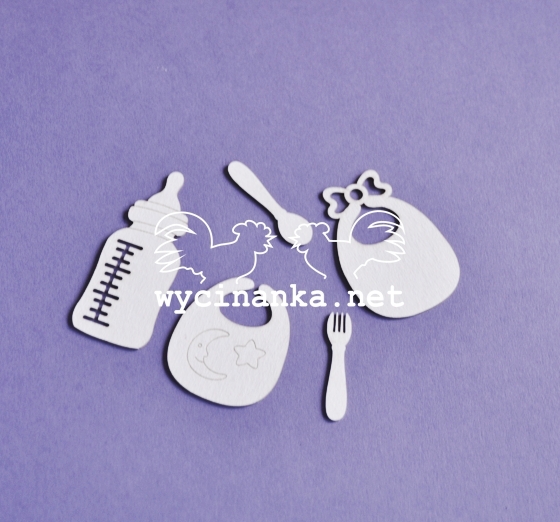 Вырубные элементы из чипборда "Маленькая дорогуша", завтрак (324)