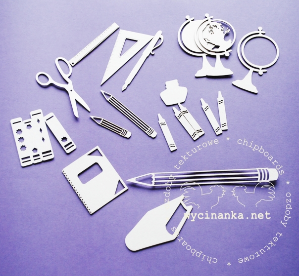 Вырубные элементы из чипборда "Школьный набор большой" (330)