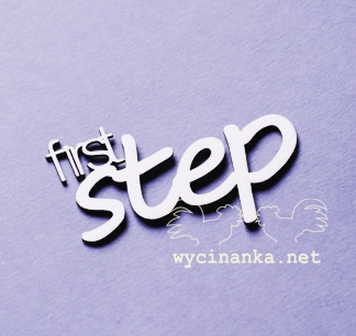 Вырубные элементы из чипборда "Надпись first step" (339)