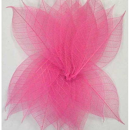 Скелетированные листочки 20 шт. Цвет розовый
