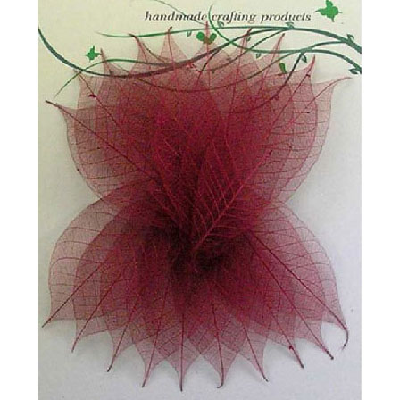 Скелетированные листочки 20 шт. Цвет бургундский