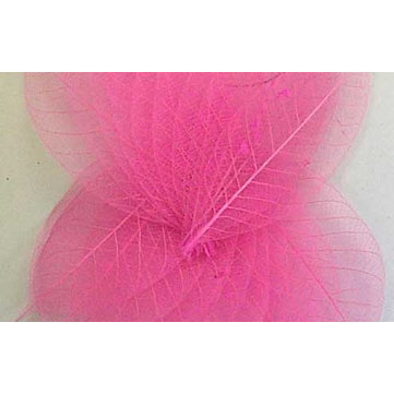 Скелетированные листочки 20 шт. Цвет яркий розовый