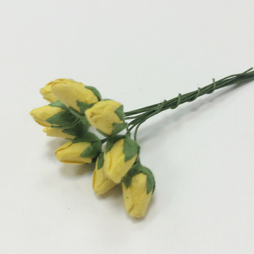 Букет мини-розочек закрытых 10 шт. Цвет жёлтый