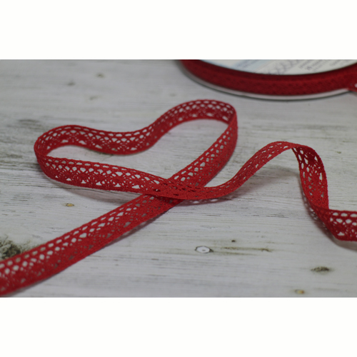 Кружево вязаное Gamma 12 мм, цвет красный
